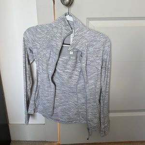 Lululemon zip up grey and white